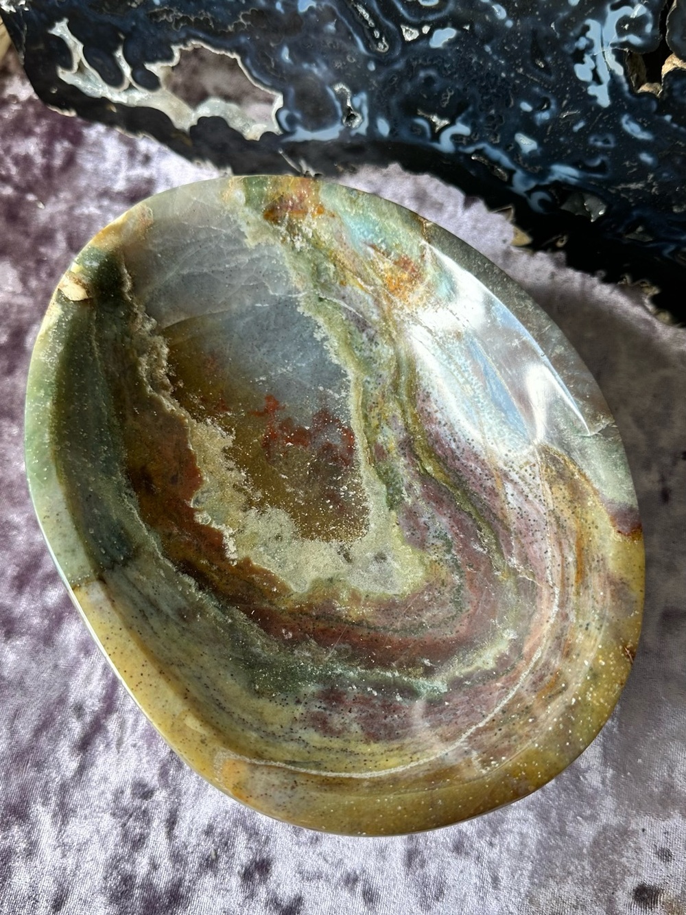 Banded onyx calcite bowl OCB06